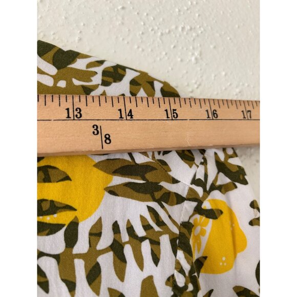 Boutique  Womens Wrap Dress Lemon Leaf Print Short Sleeve V-Neck Maxi Length - Picture 8 of 11